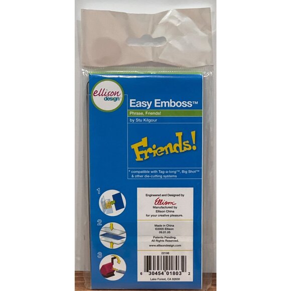 Sizzix Ellison Design Easy Emboss Friends Phrase Die Cutting 22198 Stencil - Picture 2 of 3